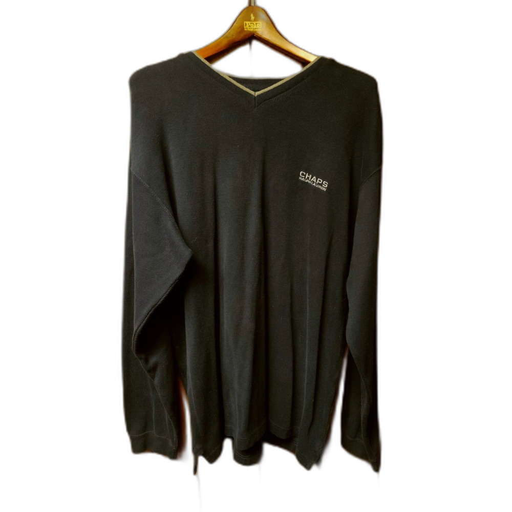 Vintage Chaps Ralph Lauren RL v-neck oversized logo sweater size XXL